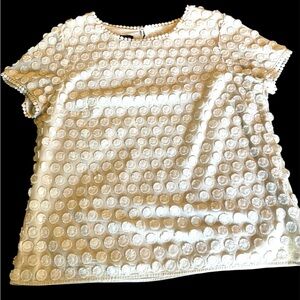 Talbots Cream Textured Blouse